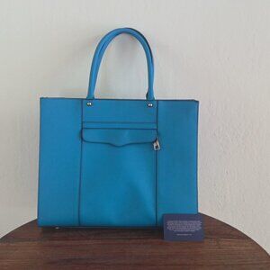 EUC Genuine Leather Rebecca Minkoff Tote In Gorgeous Blue